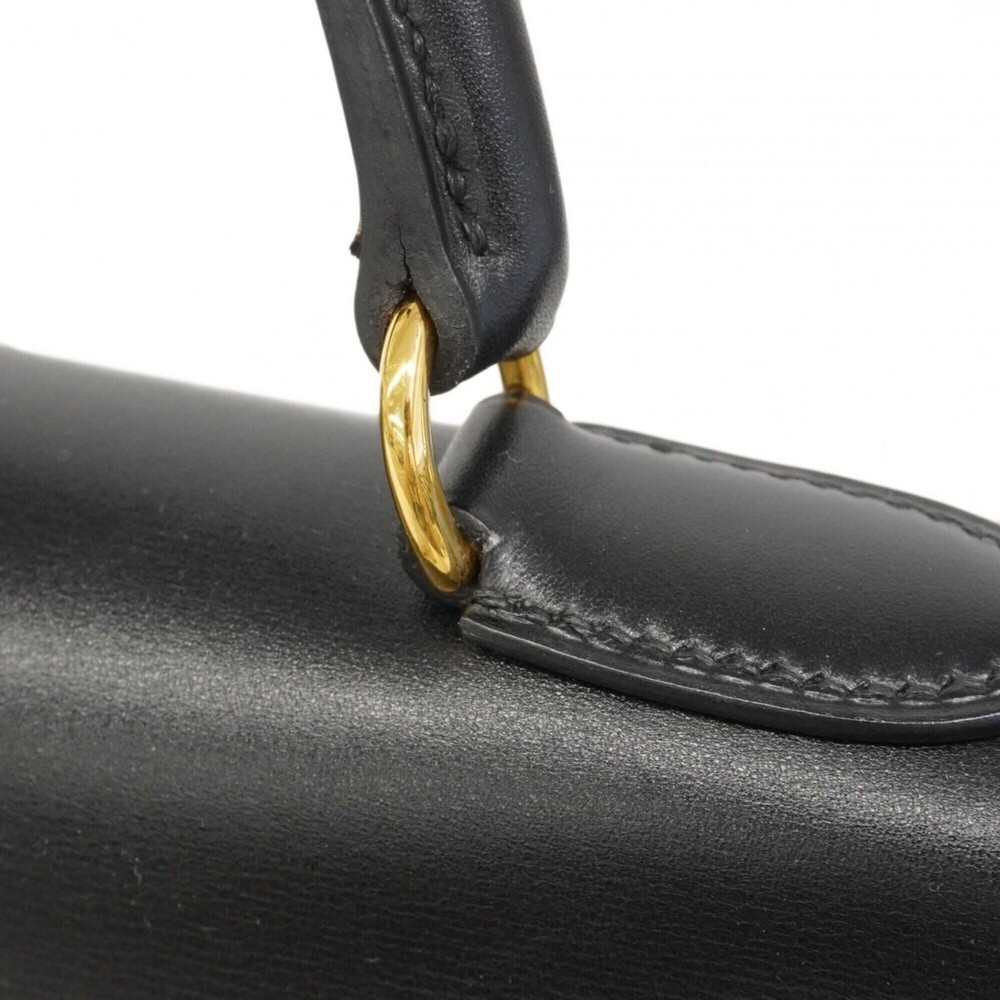 Hermes Kelly 32 Handbag, Box Calf Leather, Black, □B Stamp, Women's, P2738445 - Picture 12 of 15